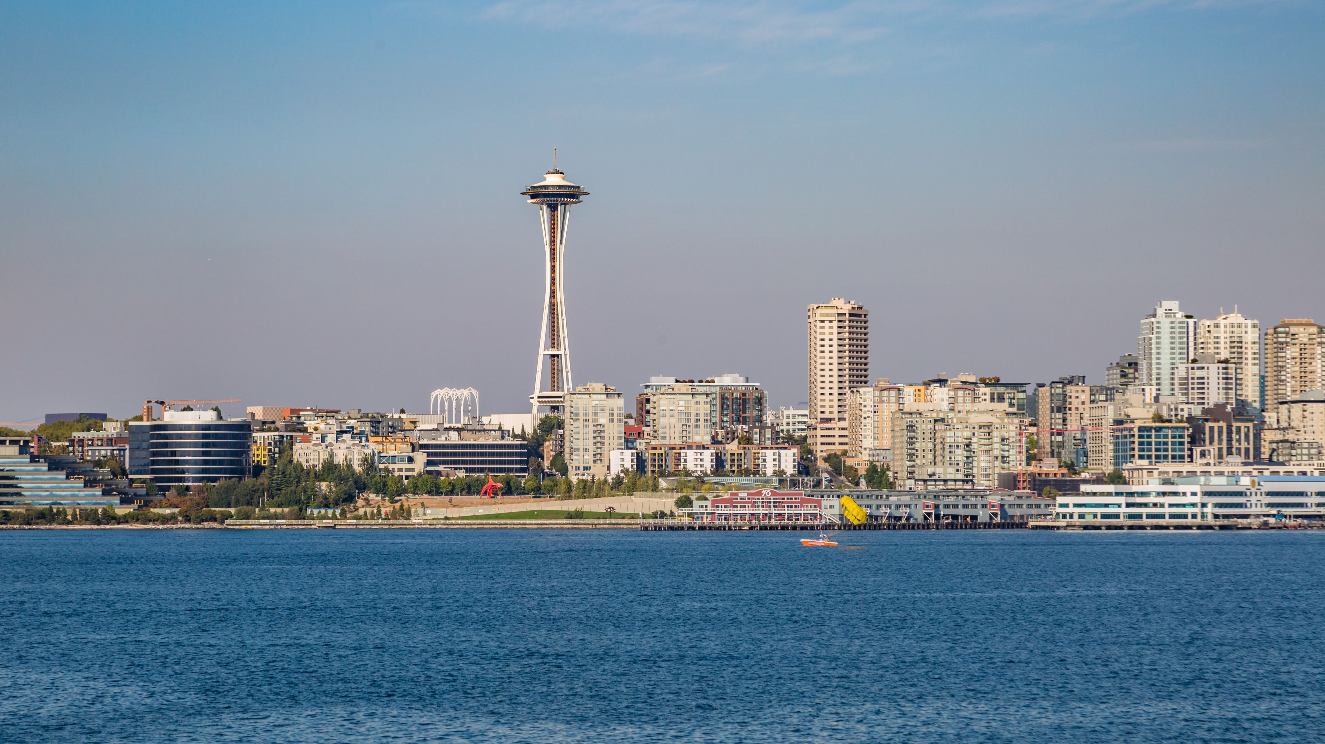 Seattle's skyline as seen from the Puget Sound.