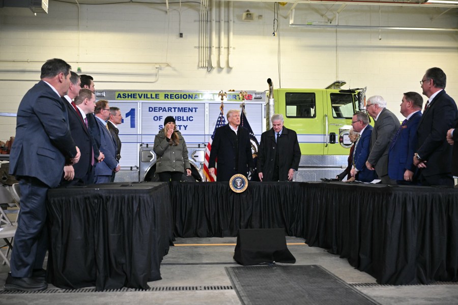Donald Trump speaking to first responders