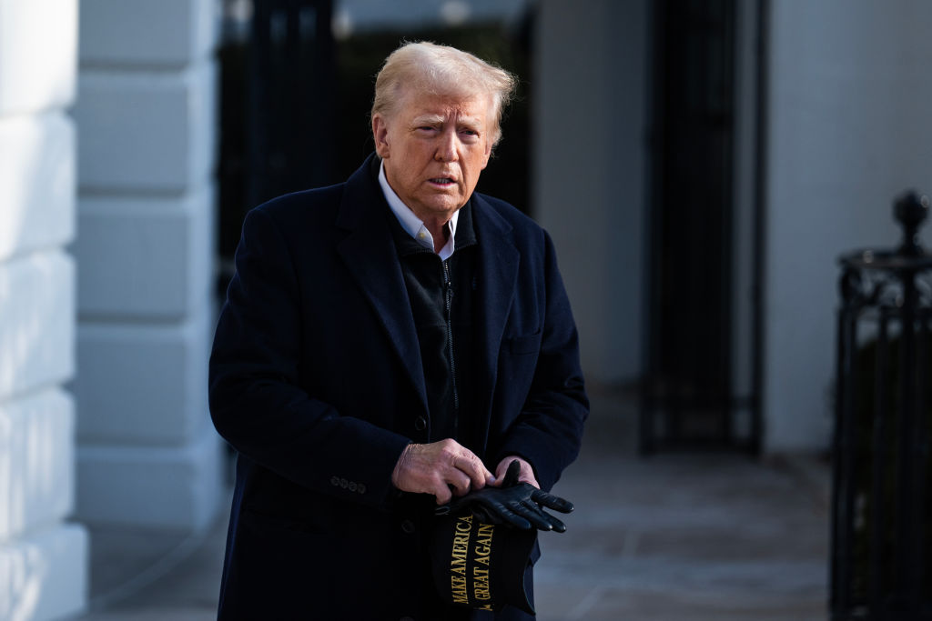 Donald Trump speaking to reporters