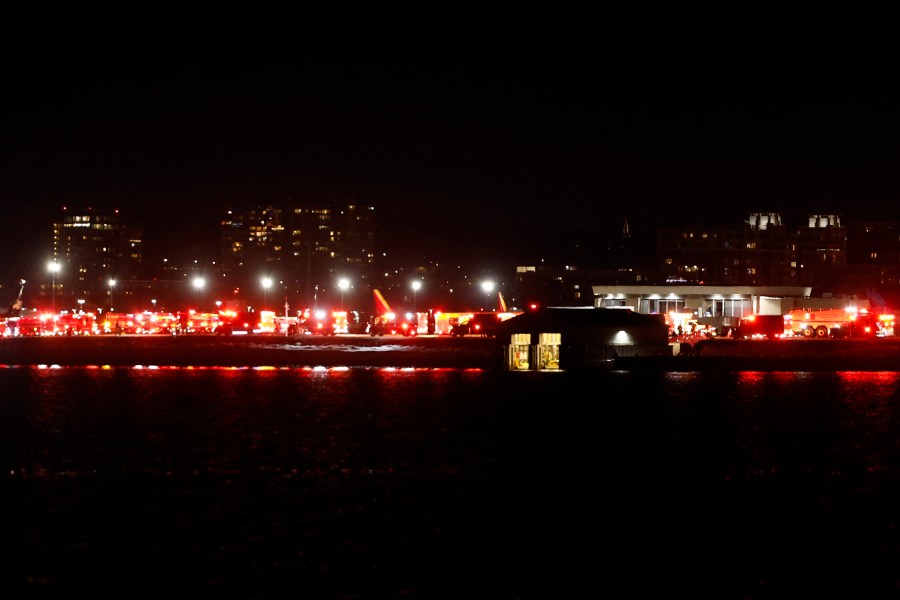 Emergency lights at Reagan National Airport
