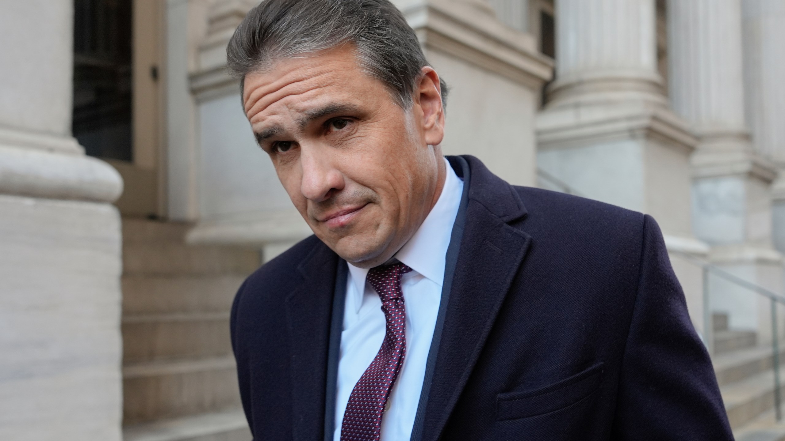 FILE - Todd Blanche, attorney for President-elect Donald Trump departs court, Jan. 7, 2025, in New York. (AP Photo/Julia Demaree Nikhinson, File)