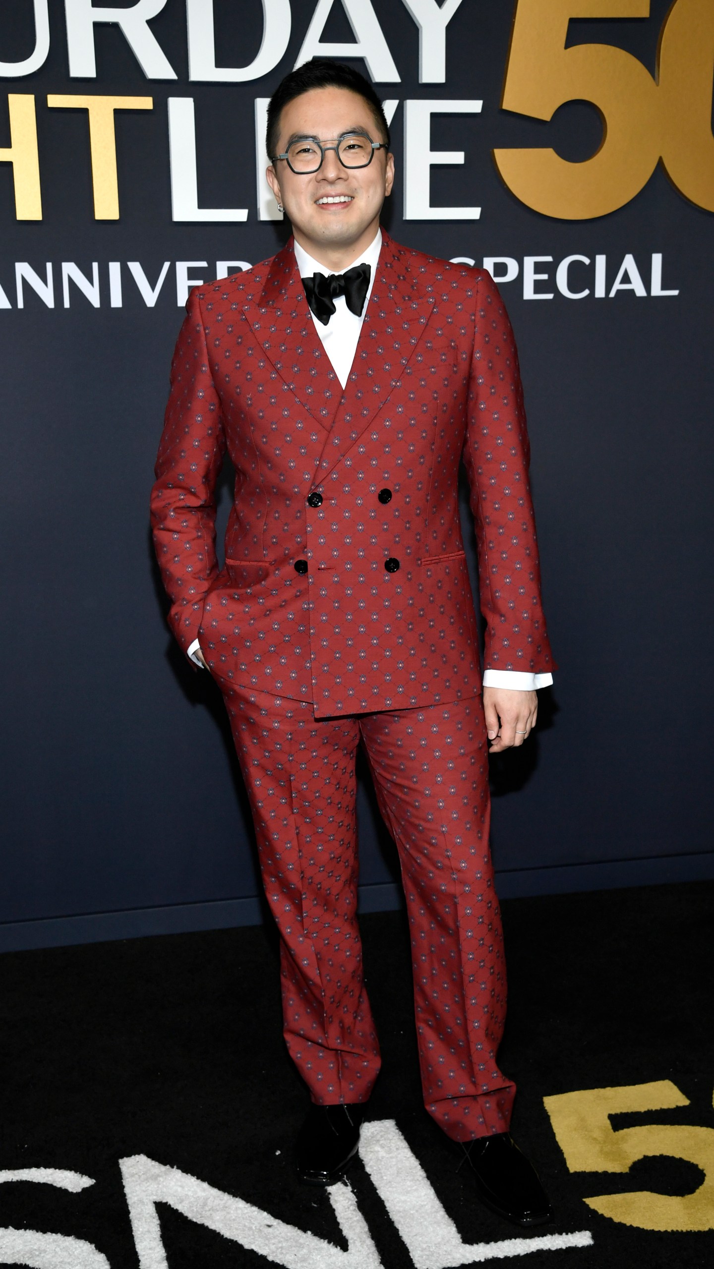 Bowen Yang attends "SNL50: The Anniversary Special" at Rockefeller Plaza on Sunday, Feb. 16, 2025, in New York. (Photo by Evan Agostini/Invision/AP)