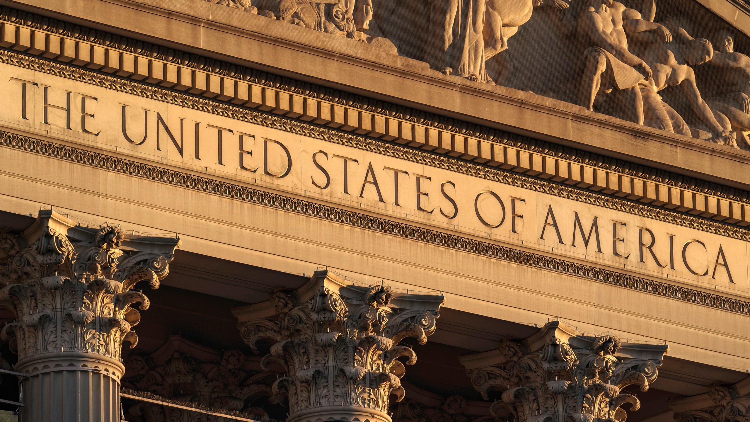 FILE - The National Archives building is seen in Washington on the morning after Election Day, Nov. 4, 2020. (AP Photo/J. Scott Applewhite, File)