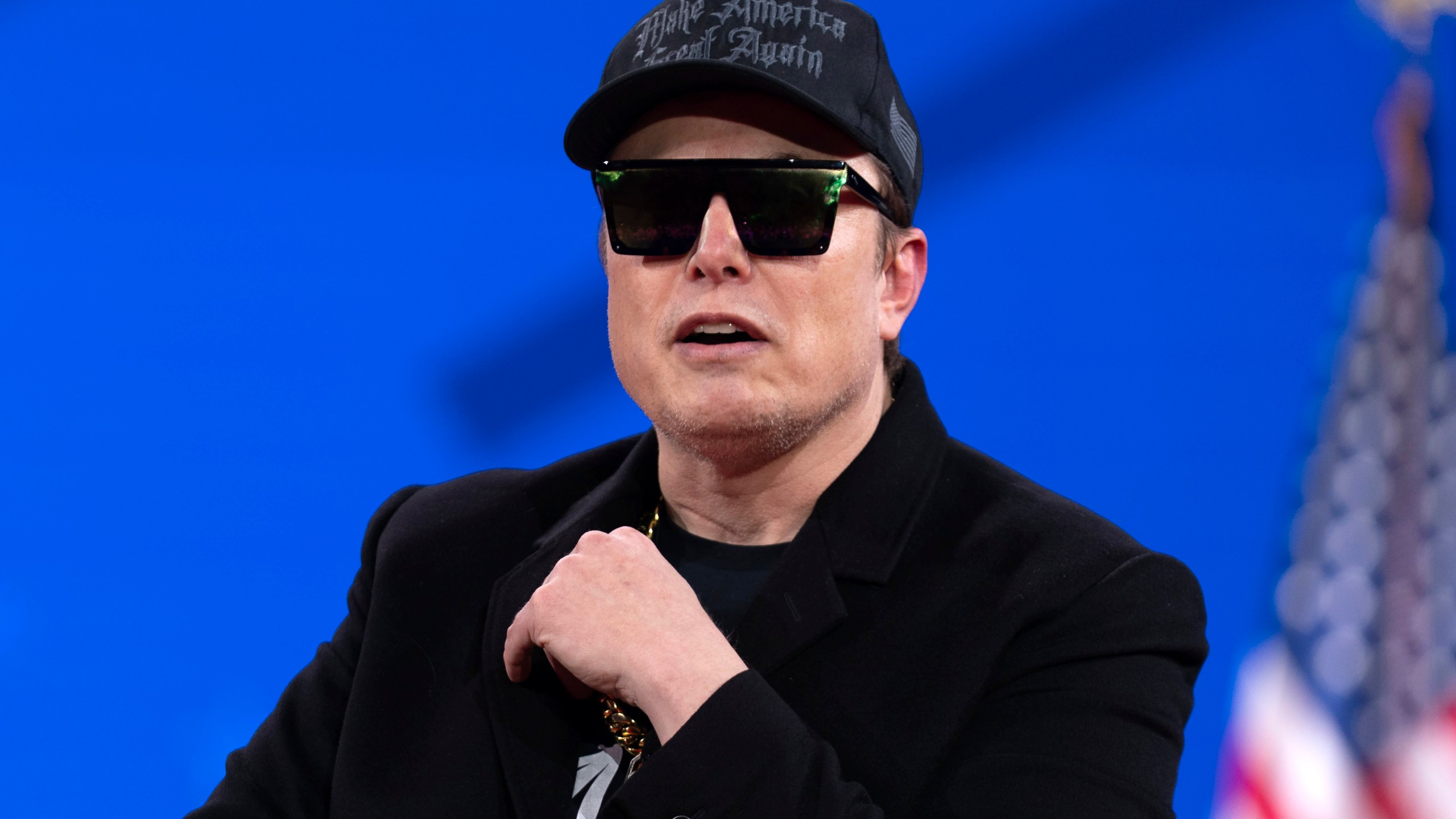 Elon Musk speaks at the Conservative Political Action Conference, CPAC, at the Gaylord National Resort & Convention Center, Thursday, Feb. 20, 2025, in Oxon Hill, Md. (AP Photo/Jose Luis Magana)