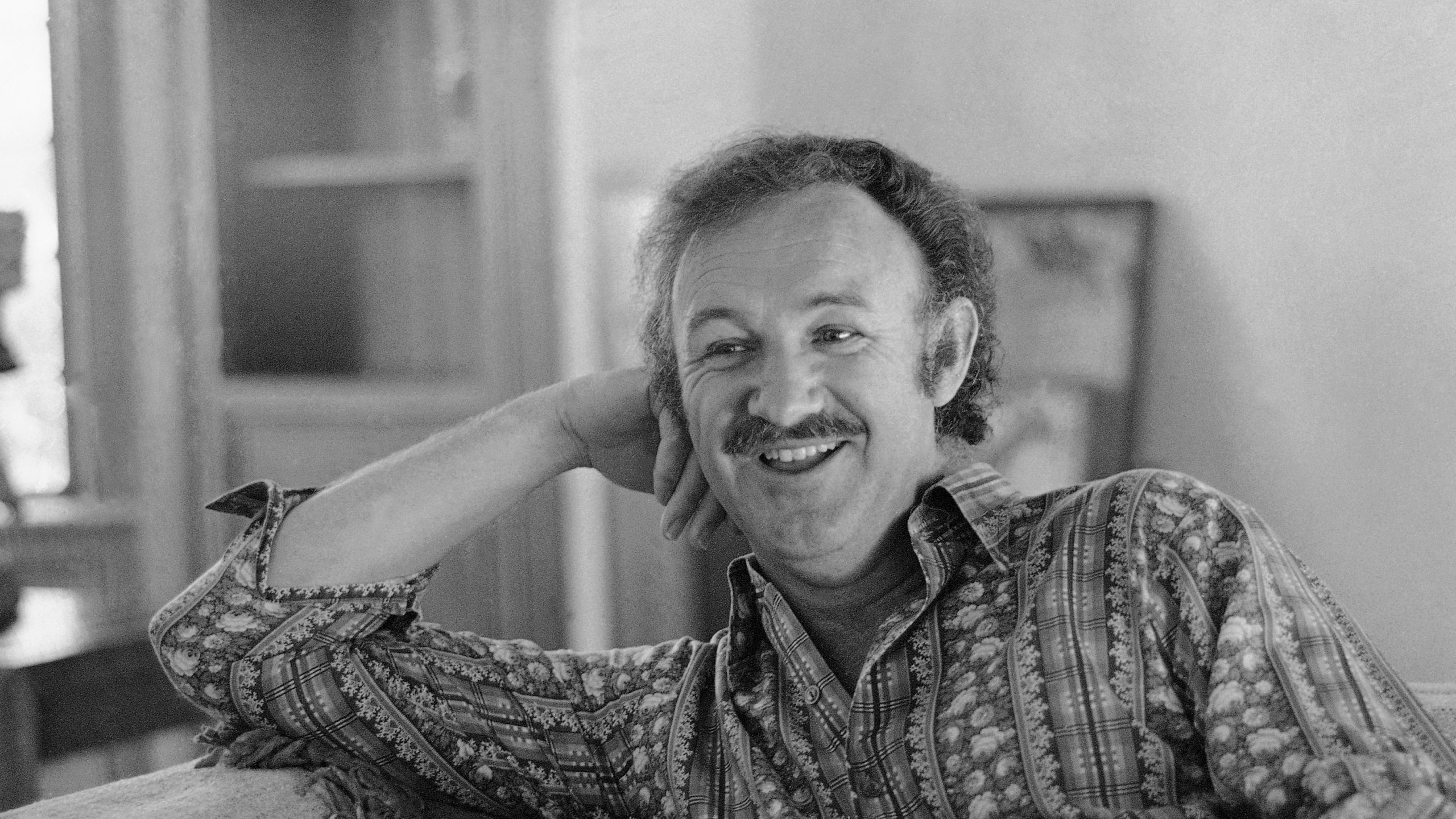 FILE - Actor Gene Hackman reacts during an interview on March 24, 1972. (AP Photo/George Brich, File)