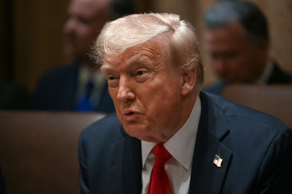 Donald Trump speaking during a Cabinet meeting