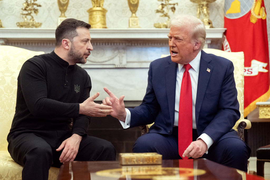 President Trump and President Zelenskyy speak in the Oval Office