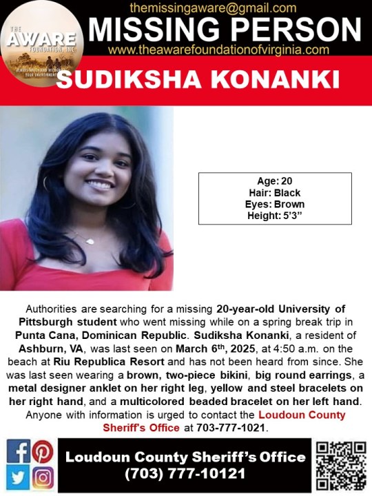 Missing Pitt student Sudiksha Konanki