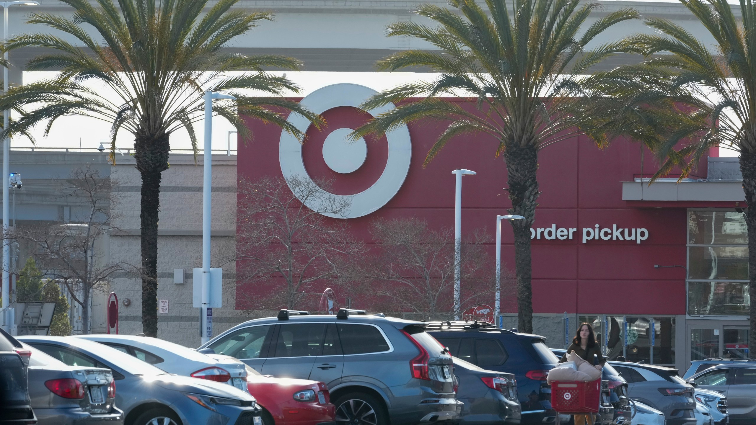 A Target parking lot in Emeryville, Calif., Friday, Feb. 28, 2025. (AP Photo/Godofredo A. Vásquez)