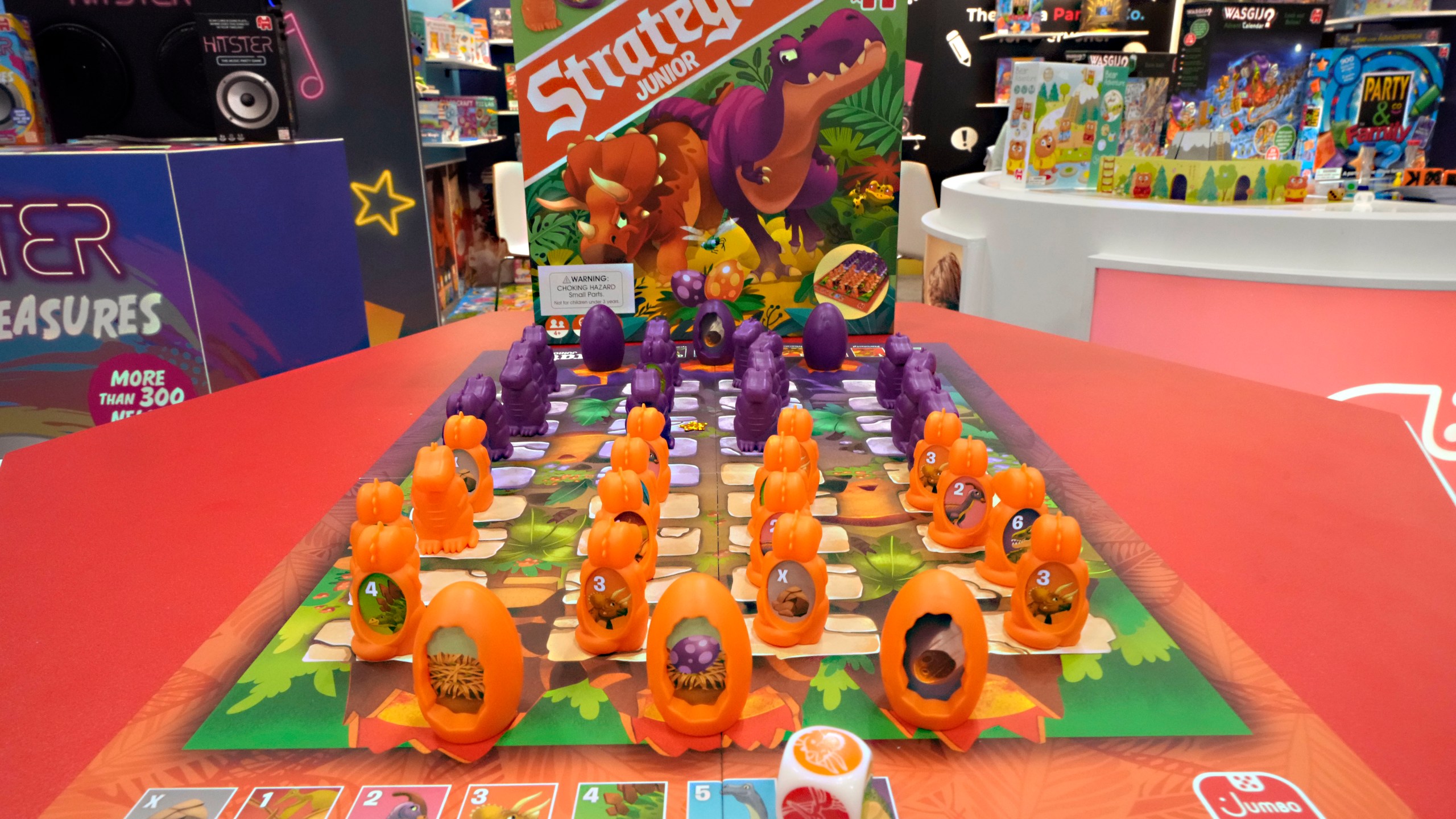 Startego Junior is displayed in the Jumbo Group booth at the Toy Fair, in New York's Javits Center, Monday, March 3, 2025. (AP Photo/Richard Drew)