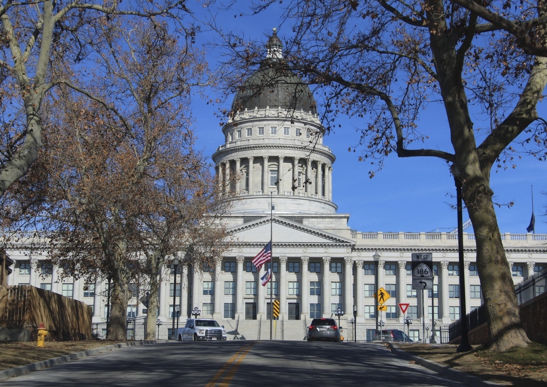 FILE - Lawmakers arrive at the Utah Capitol Building in Salt Lake City for the first week of the legislative session, Jan. 23, 2025. (AP Photo/Hannah Schoenbaum, File)