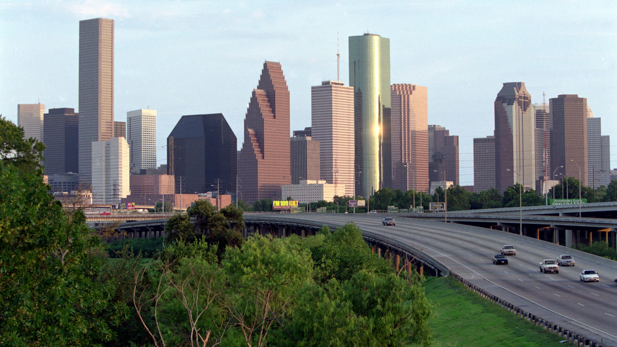 Houston skyline at sunset