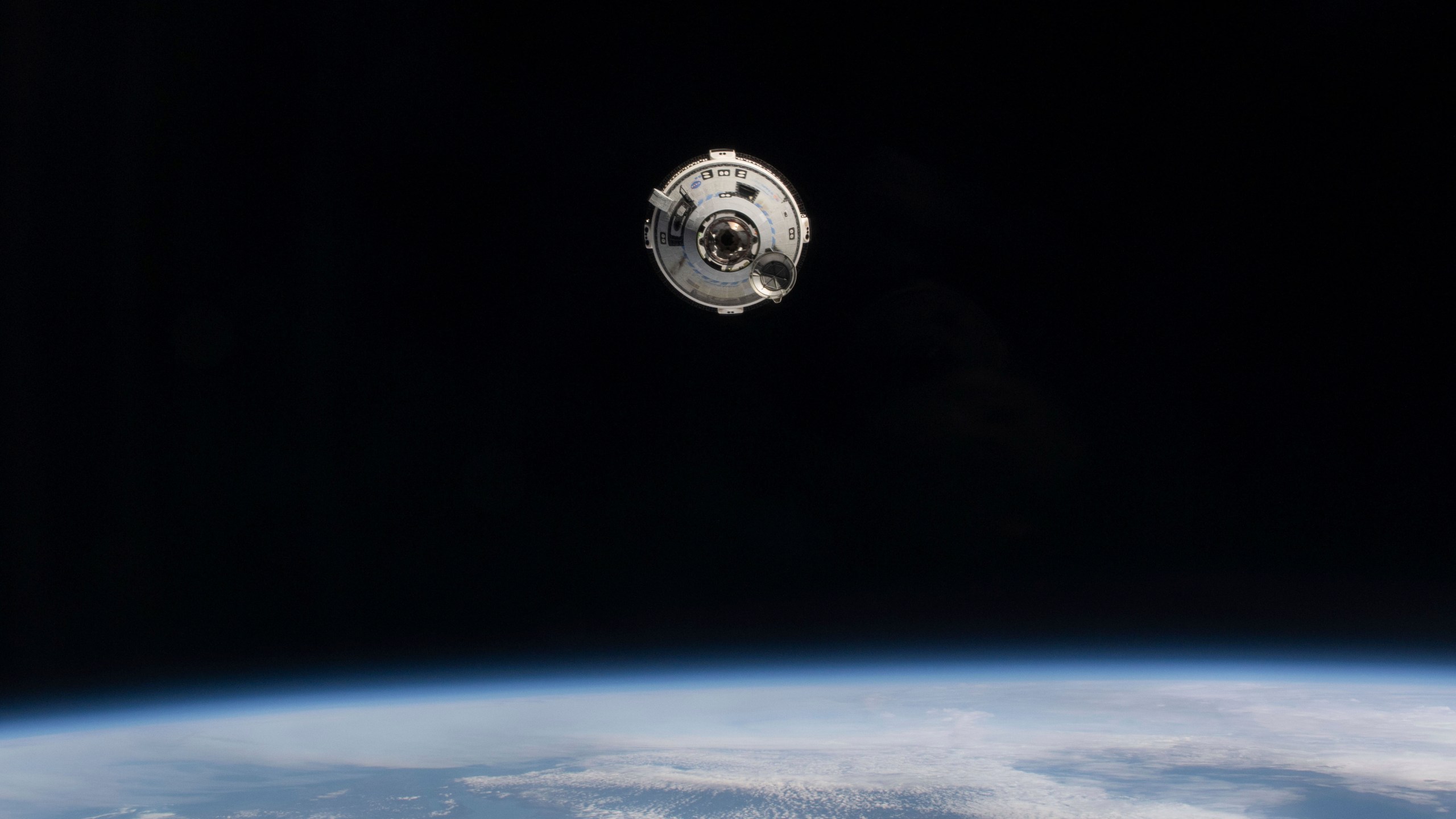 FILE - In this photo provided by NASA, the Boeing Starliner spacecraft with astronauts Butch Wilmore and Suni Williams aboard approaches the International Space Station on Thursday, June 6, 2024. (NASA via AP, File)