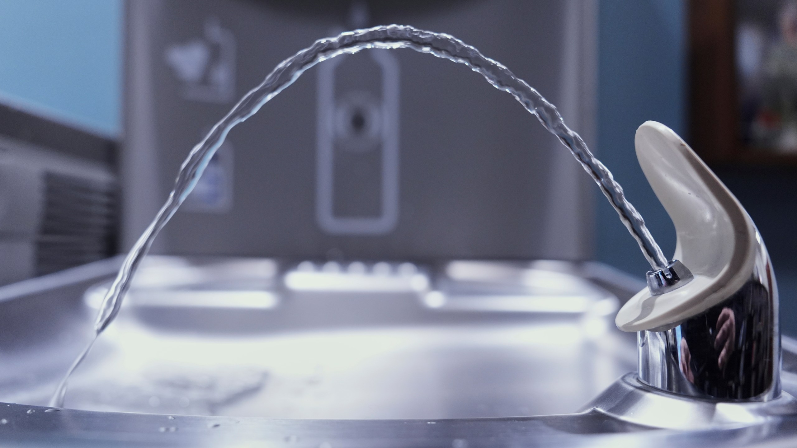 A public water fountain is seen Friday, March 28, 2025, in Grosse Pointe Park, Mich. (AP Photo/Paul Sancya)
