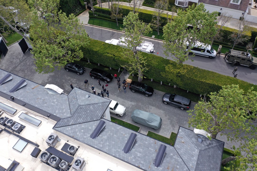 aerial view of Combs' home