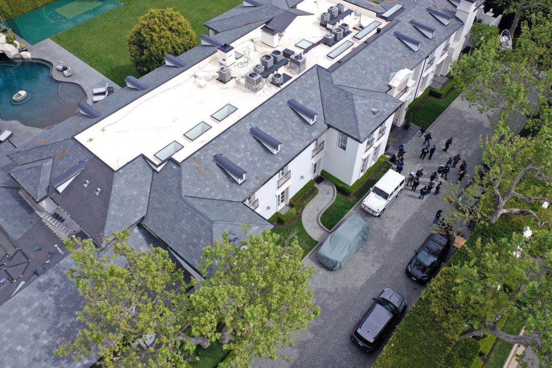 aerial view of Combs' home