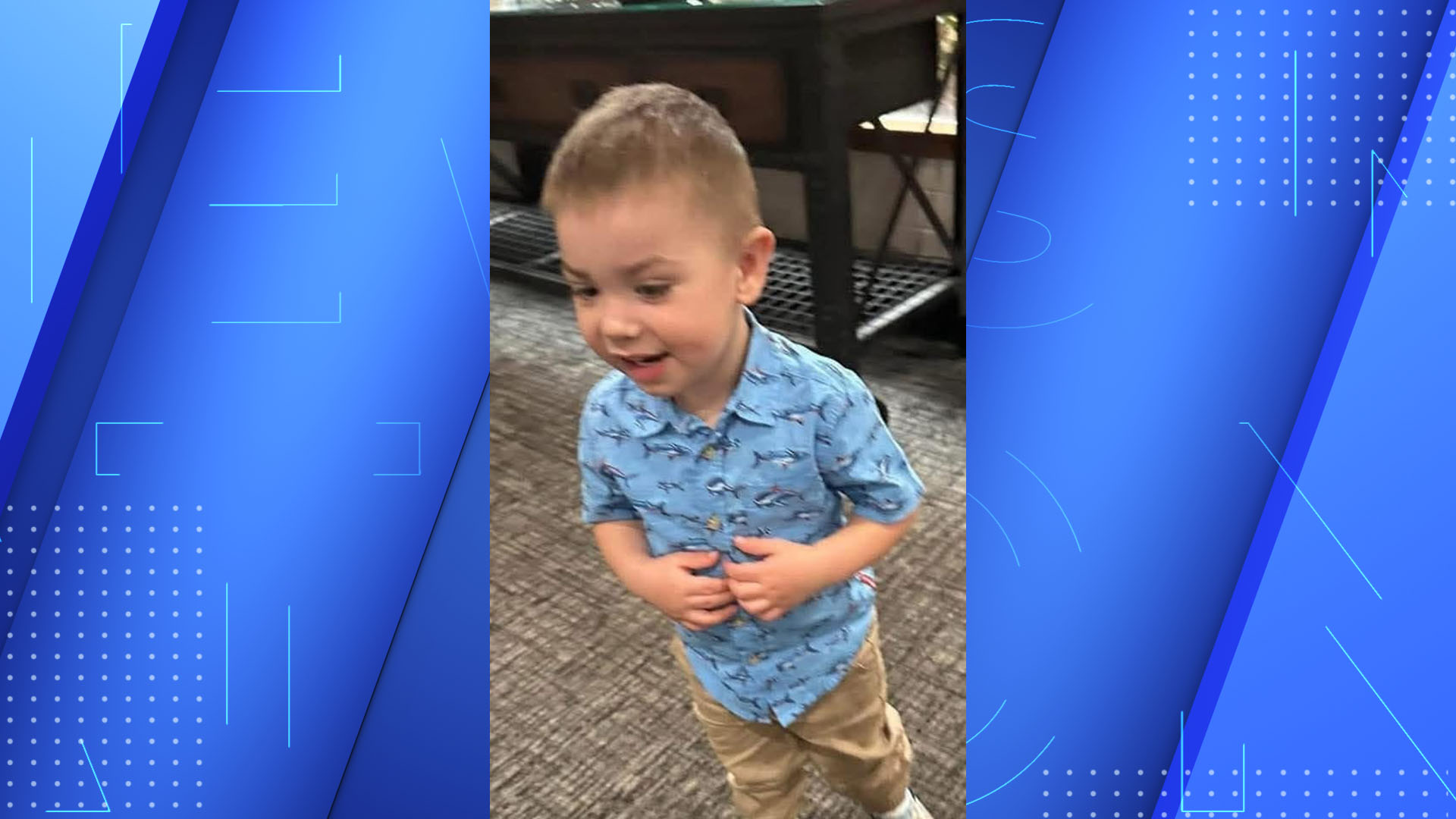 Dane Paulson wearing a blue shirt and tan pants.