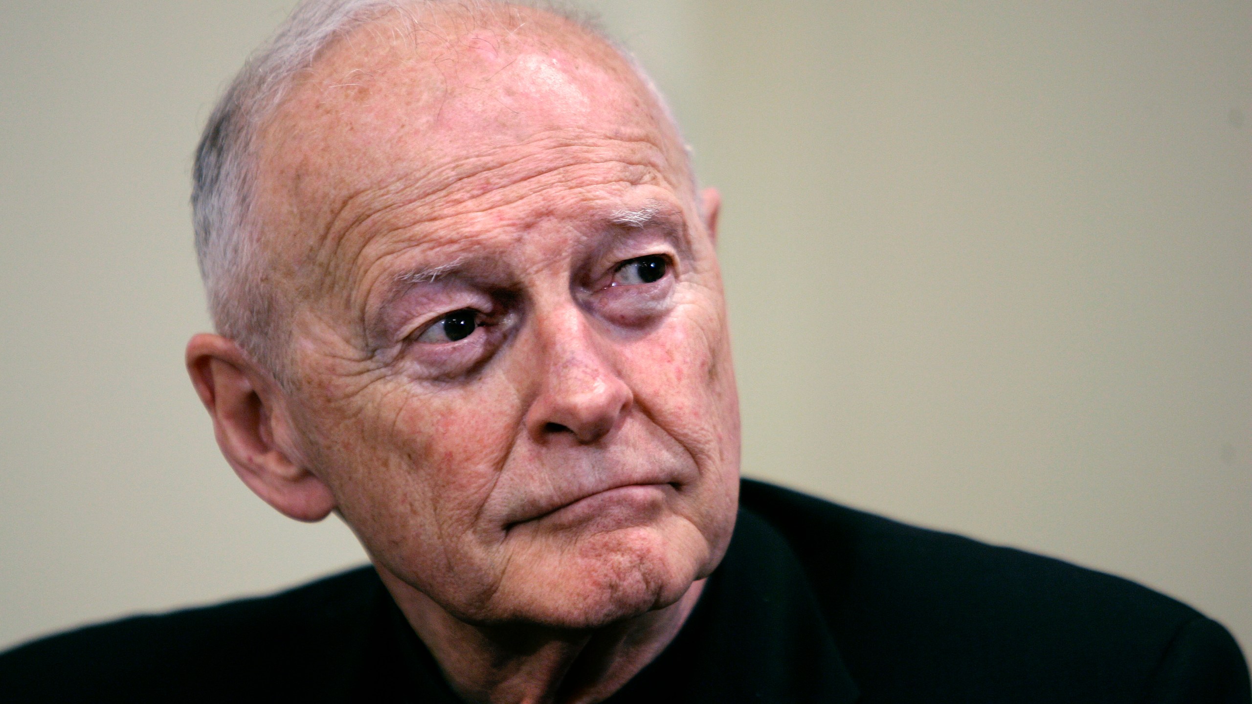 FILE - Former Washington Archbishop, Cardinal Theodore McCarrick listens during a press conference in Washington, May 16, 2006. (AP Photo/J. Scott Applewhite, File)