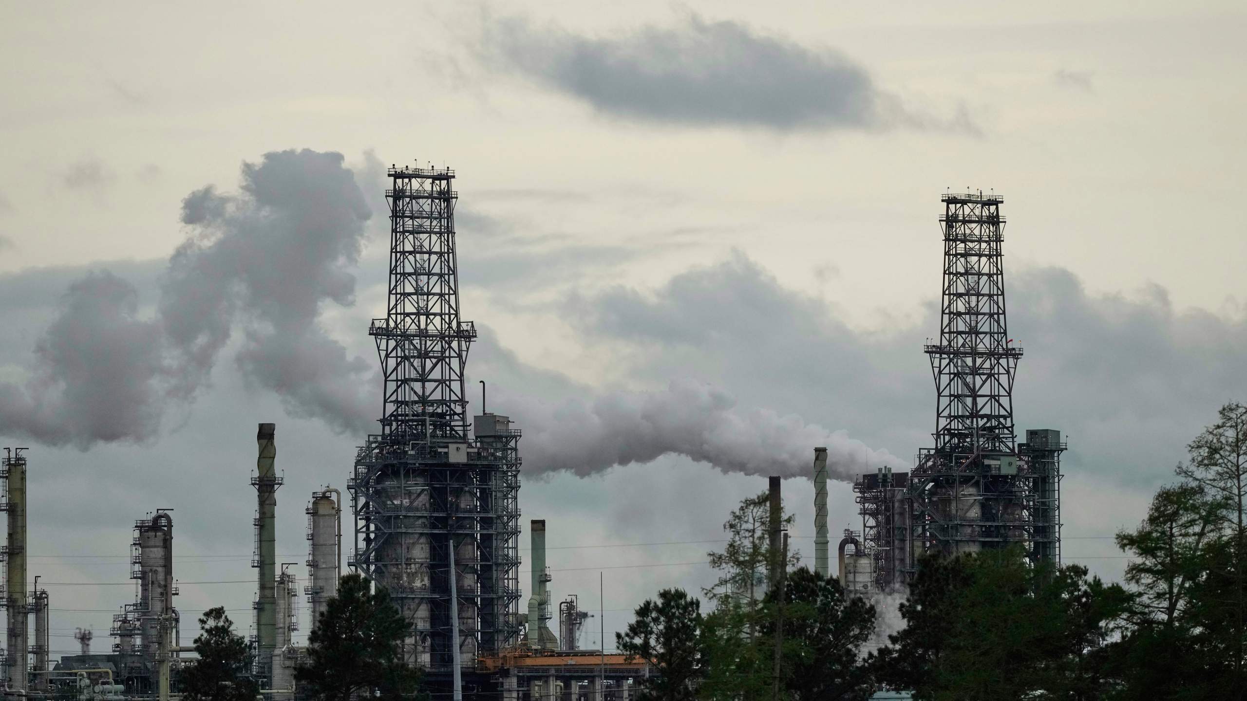 FILE - The Marathon Garyville Oil Refinery in Reserve, La., is seen Monday, April 7, 2025. (AP Photo/Gerald Herbert, file)
