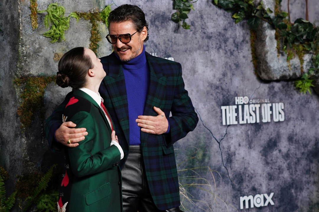 Bella Ramsey, left, and Pedro Pascal arrive at the season two premiere of "The Last of Us" on Monday, March 24, 2025, at TCL Chinese Theatre in Los Angeles. (Photo by Jordan Strauss/Invision/AP)