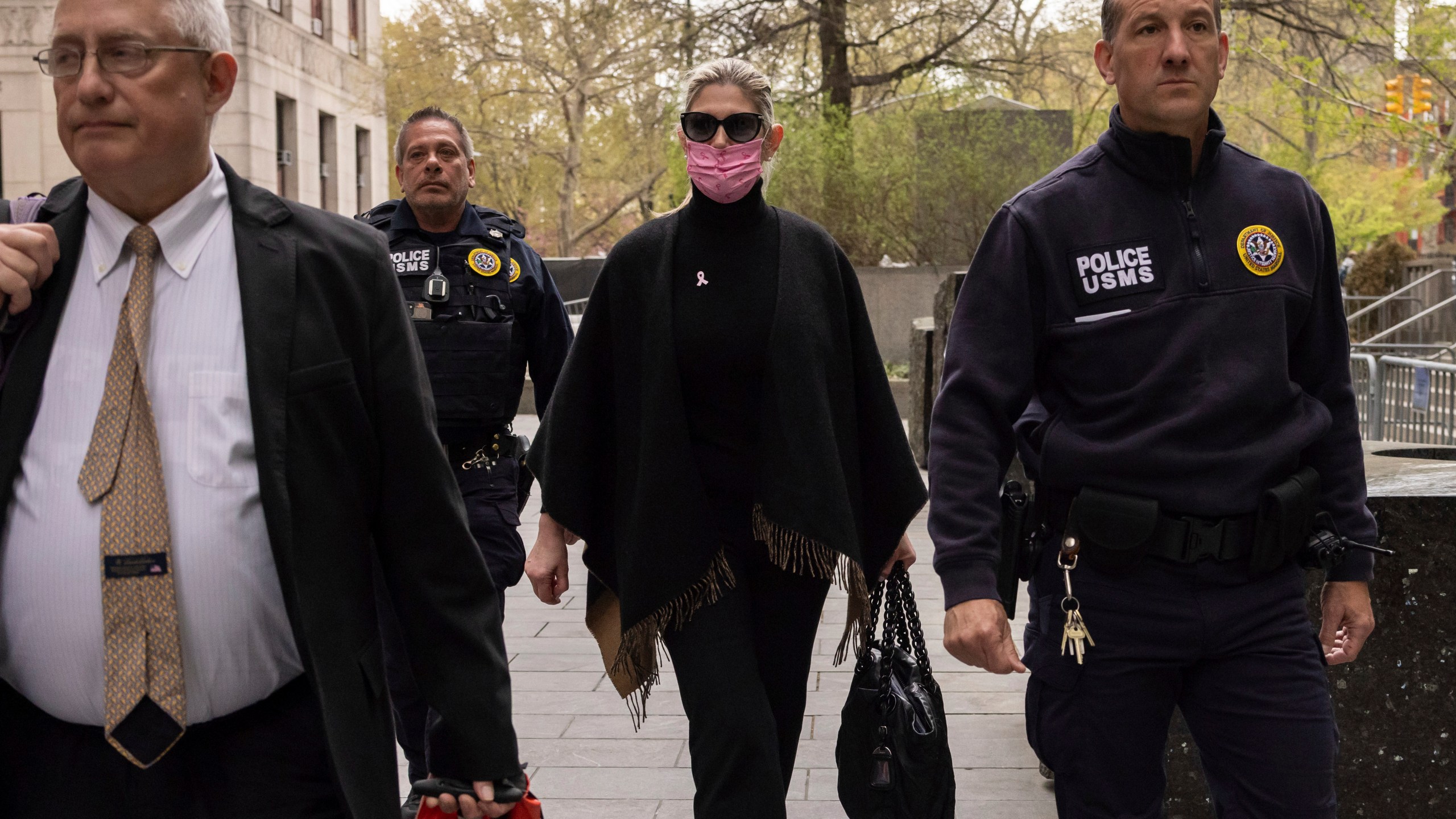 Nadine Menendez leaves Manhattan federal court, Monday, April 21, 2025, in New York. (AP Photo/Yuki Iwamura)