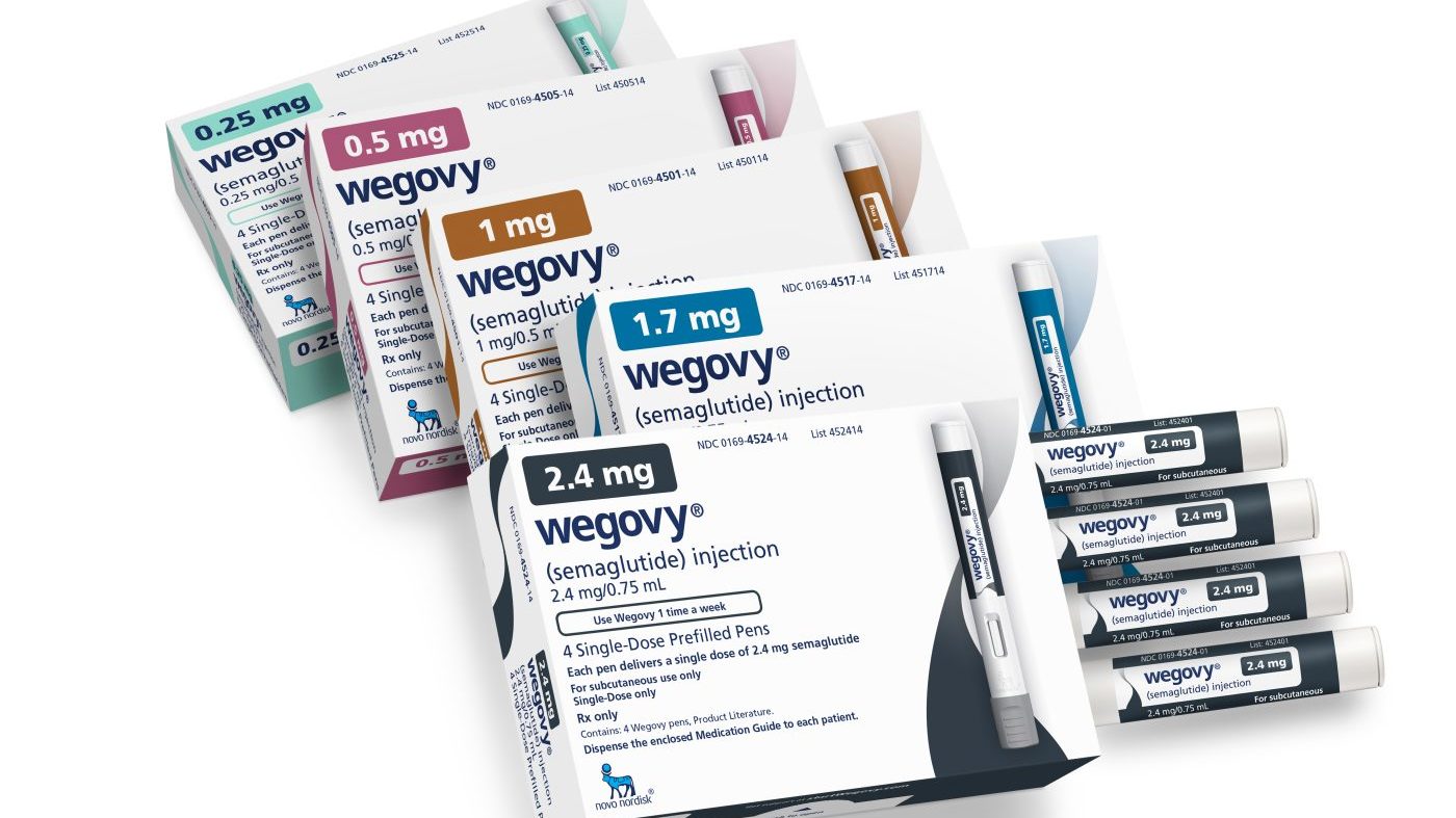 This image provided by Novo Nordisk shows packaging for the company's Wegovy drug. (Novo Nordisk via AP)