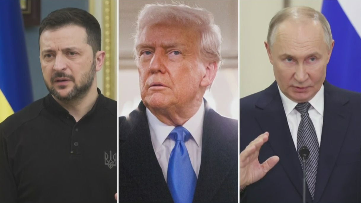 Vladimir Putin, Donald Trump and Volodymyr Zelenskyy