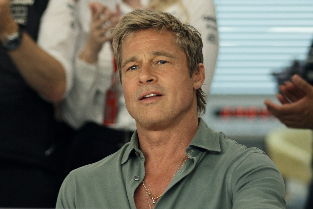 This image released by Warner Bros. Pictures shows Brad Pitt in a scene from "F1." (Warner Bros. Pictures via AP)