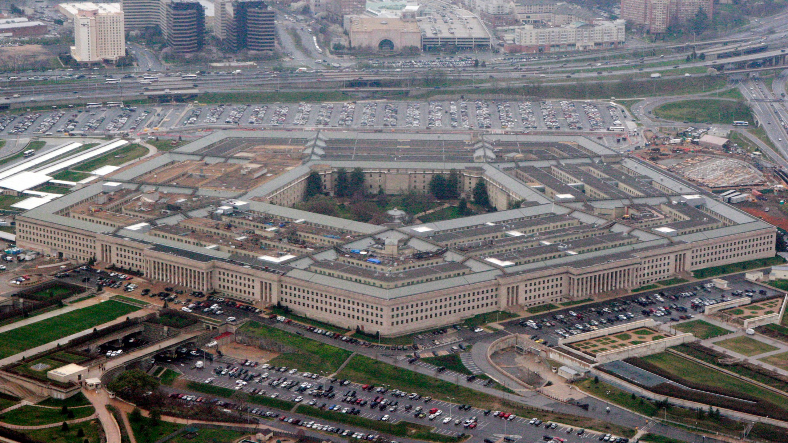 FILE - The Pentagon is seen in this aerial view, in Washington, March 27, 2008. (AP Photo/Charles Dharapak, File)