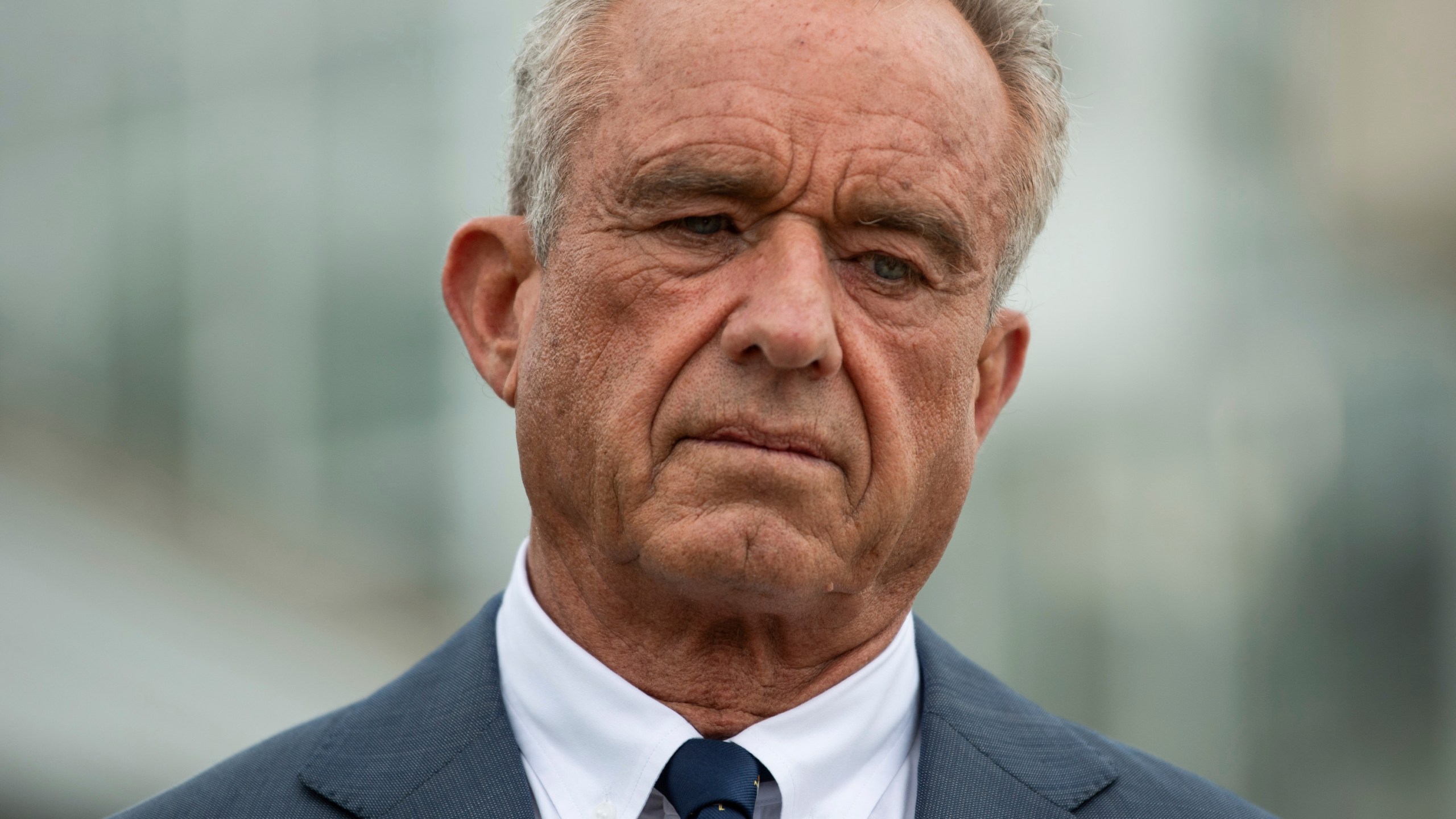 Health and Human Services Secretary Robert F. Kennedy Jr., left, following a tour of the Texas A&M AgriLife Phenotyping Greenhouse in College Station, Texas on Tuesday, April 29, 2025.(Meredith Seaver /College Station Eagle via AP)