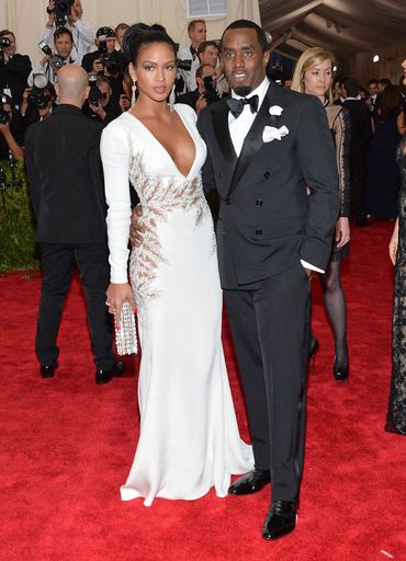FILE - Cassie Ventura, left and Sean Combs appear at The Metropolitan Museum of Art's Costume Institute benefit gala on May 4, 2015, in New York. (Photo by Evan Agostini/Invision/AP, File)