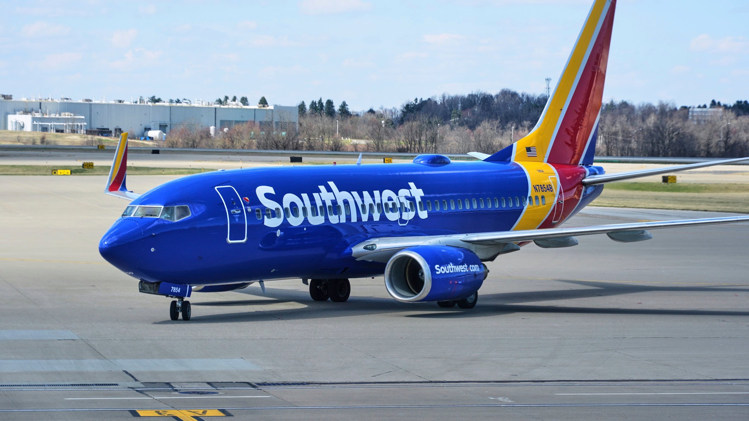 A Southwest Airlines plane on the tarmac