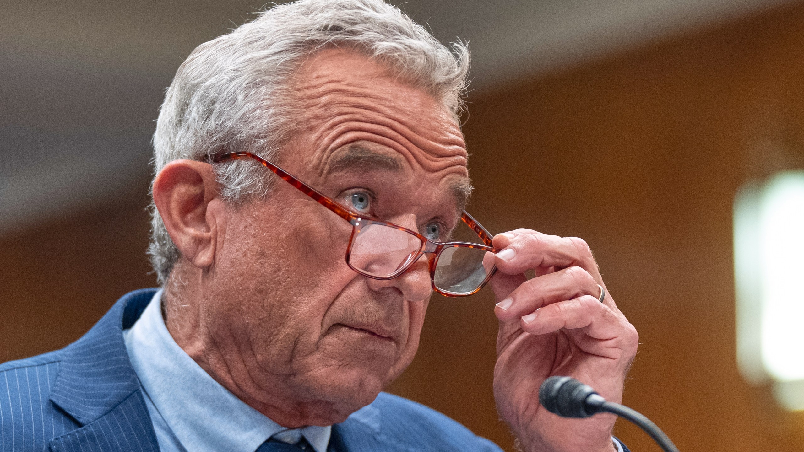 Health and Human Services Secretary Robert F. Kennedy Jr., testifies before a Senate Committee on Appropriations subcommittee hearing to examine proposed budget estimates for fiscal year 2026 for the Department of Health and Human Services, on Capitol Hill, Tuesday, May 20, 2025, in Washington. (AP Photo/Manuel Balce Ceneta)