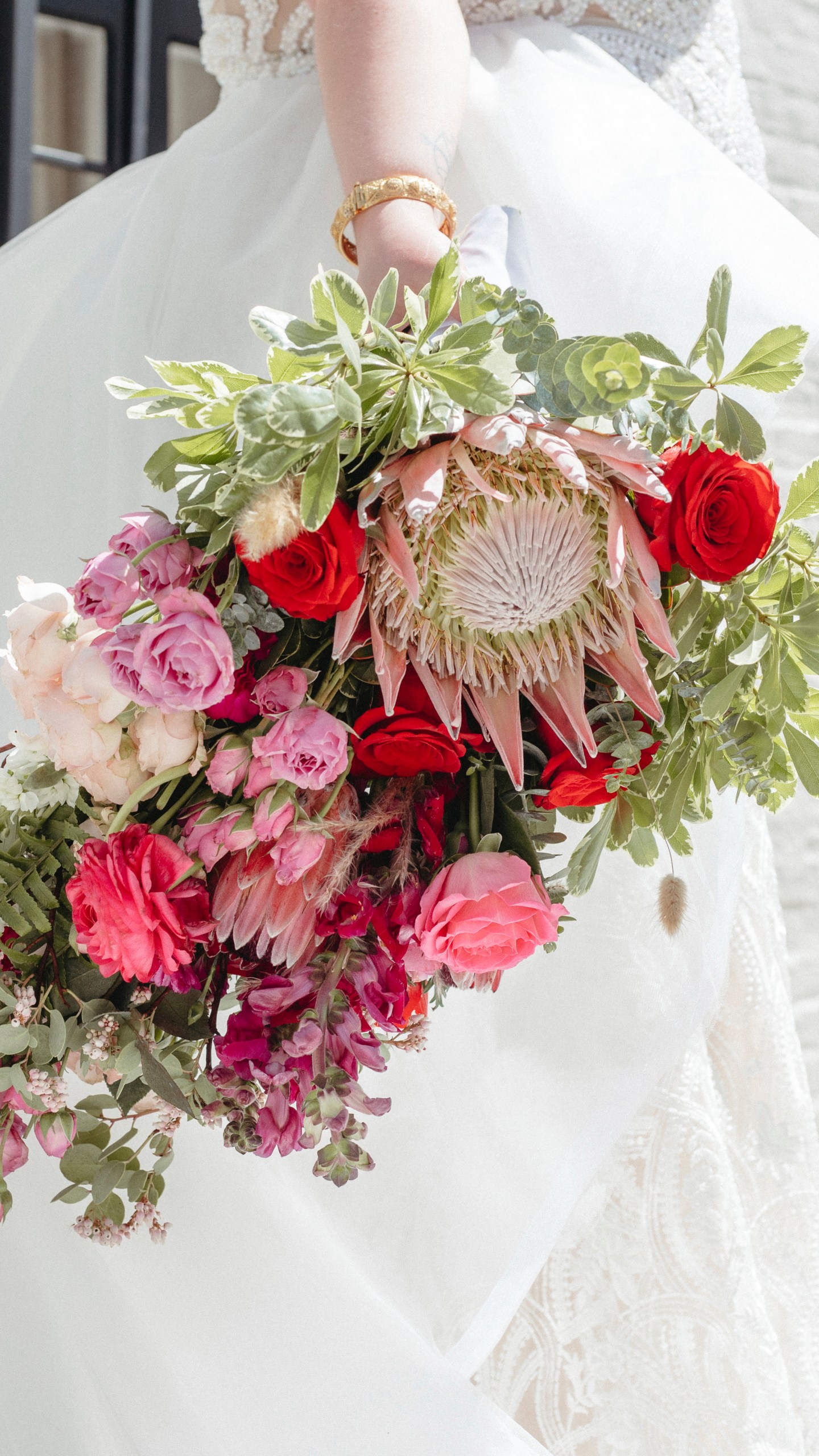 This April 15, 2023, photos shows a bridal bouquet in Grass Valley, Calif. Wedding vendors and bridal couples this year are being impacted by U.S. tariffs imposed on other countries around the world. (Bryan Gallagher Photo via AP).