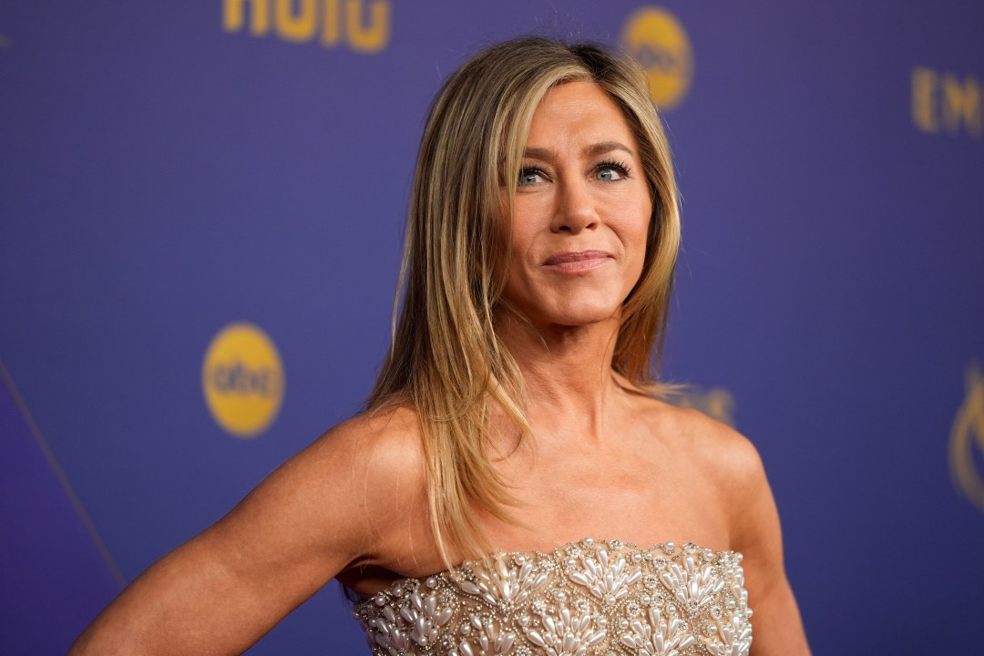 FILE - Jennifer Aniston arrives at the 76th Primetime Emmy Awards on Sept. 15, 2024, at the Peacock Theater in Los Angeles. (AP Photo/Jae C. Hong, file)