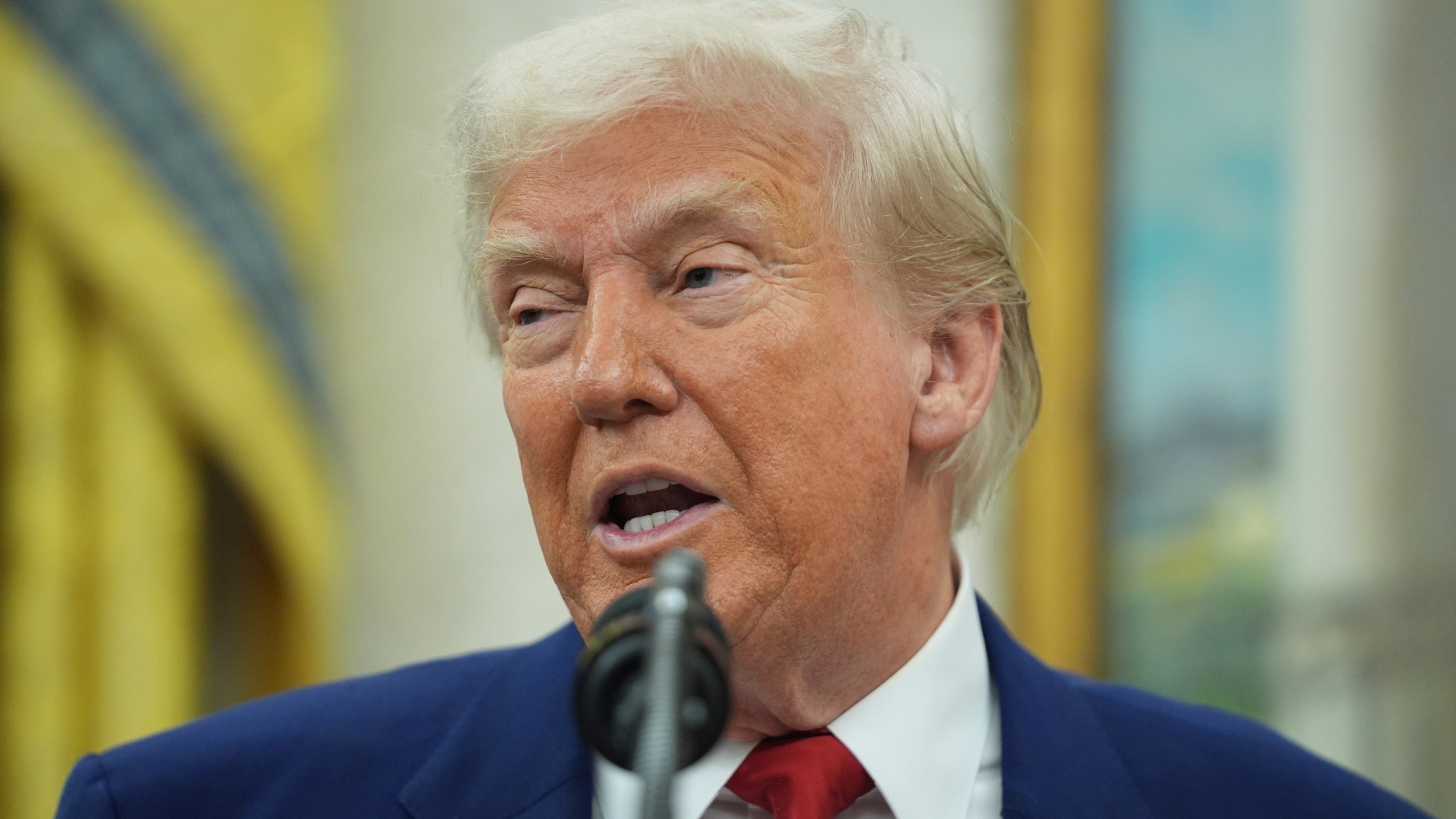 President Donald Trump speaks during a swearing in ceremony for interim U.S. Attorney General for the District of Columbia Jeanine Pirro, Wednesday, May 28, 2025, in Washington. (AP Photo/Evan Vucci)