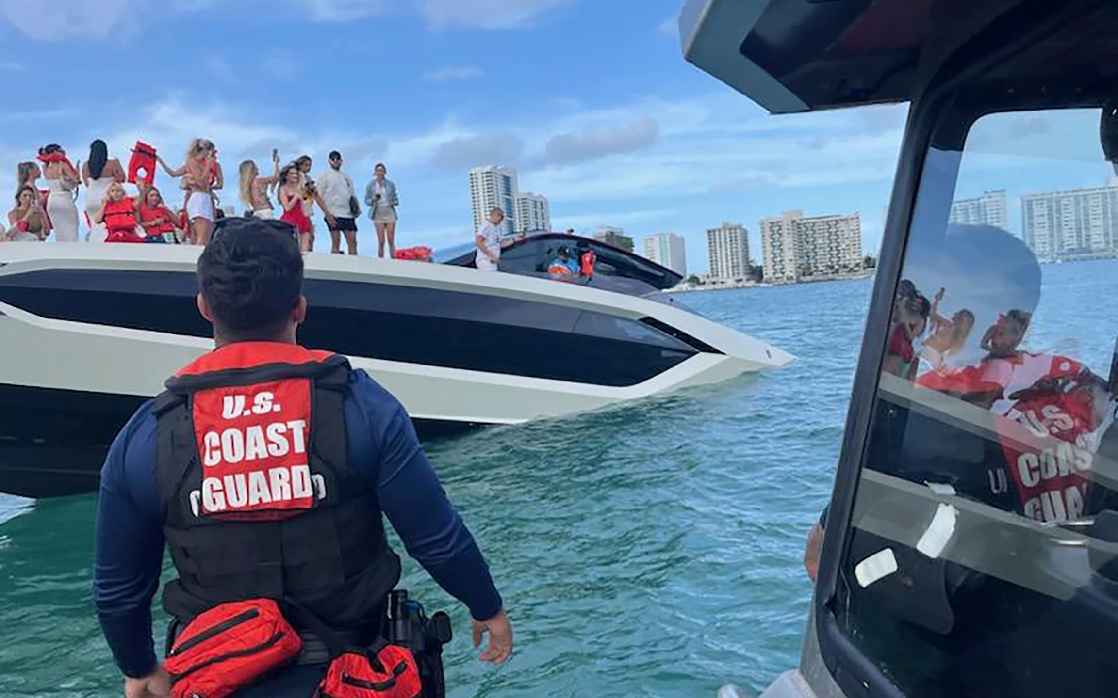 Crew respond to a yacht taking on water