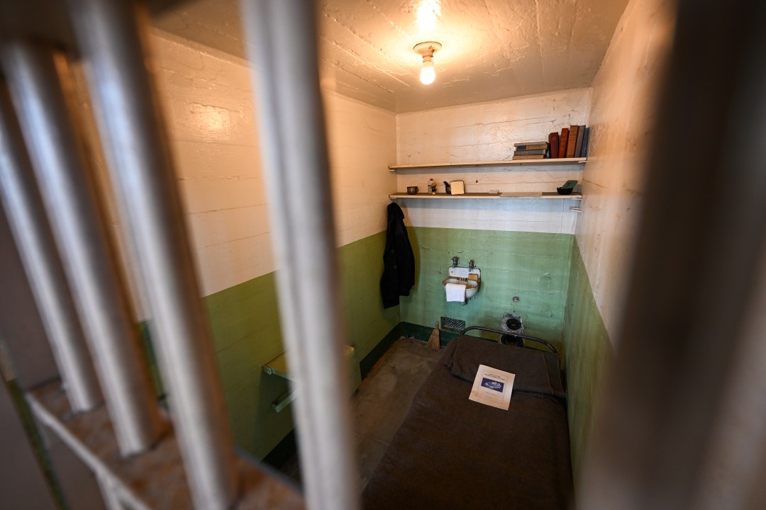 A view of a prison cell 