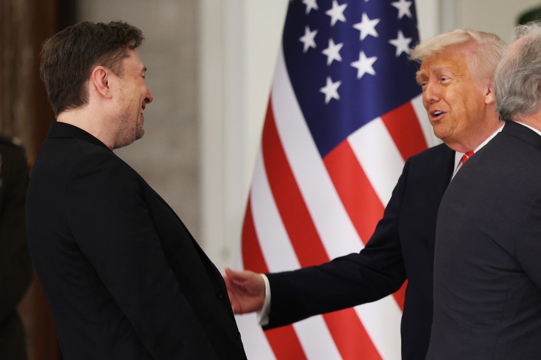 President Trump greets Elon Musk