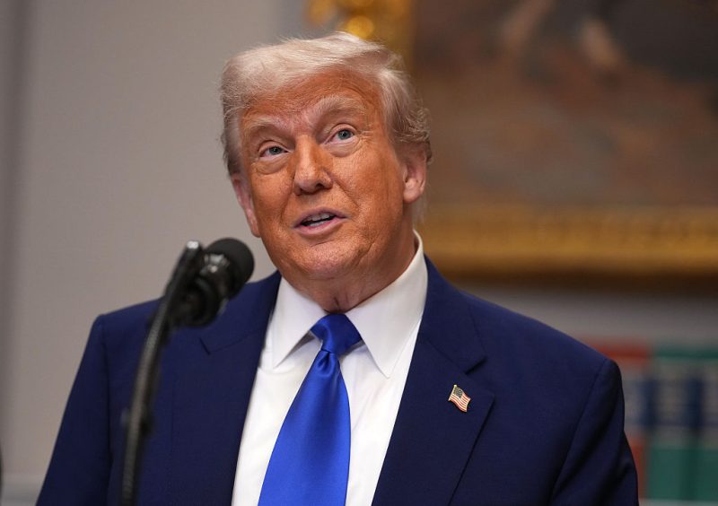 Trump speaks in the White House