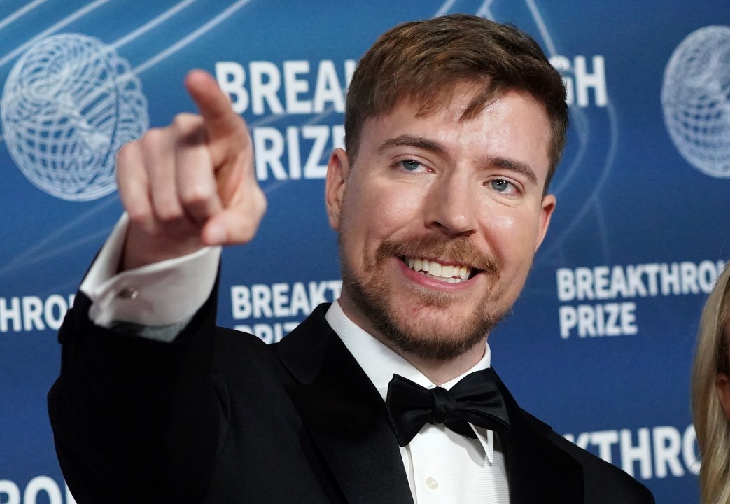 FILE - Jimmy Donaldson, who goes by the online alias MrBeast, arrives at the 11th Breakthrough Prize Ceremony on April 5, 2025, in Los Angeles. (Photo by Jordan Strauss/Invision/AP File)