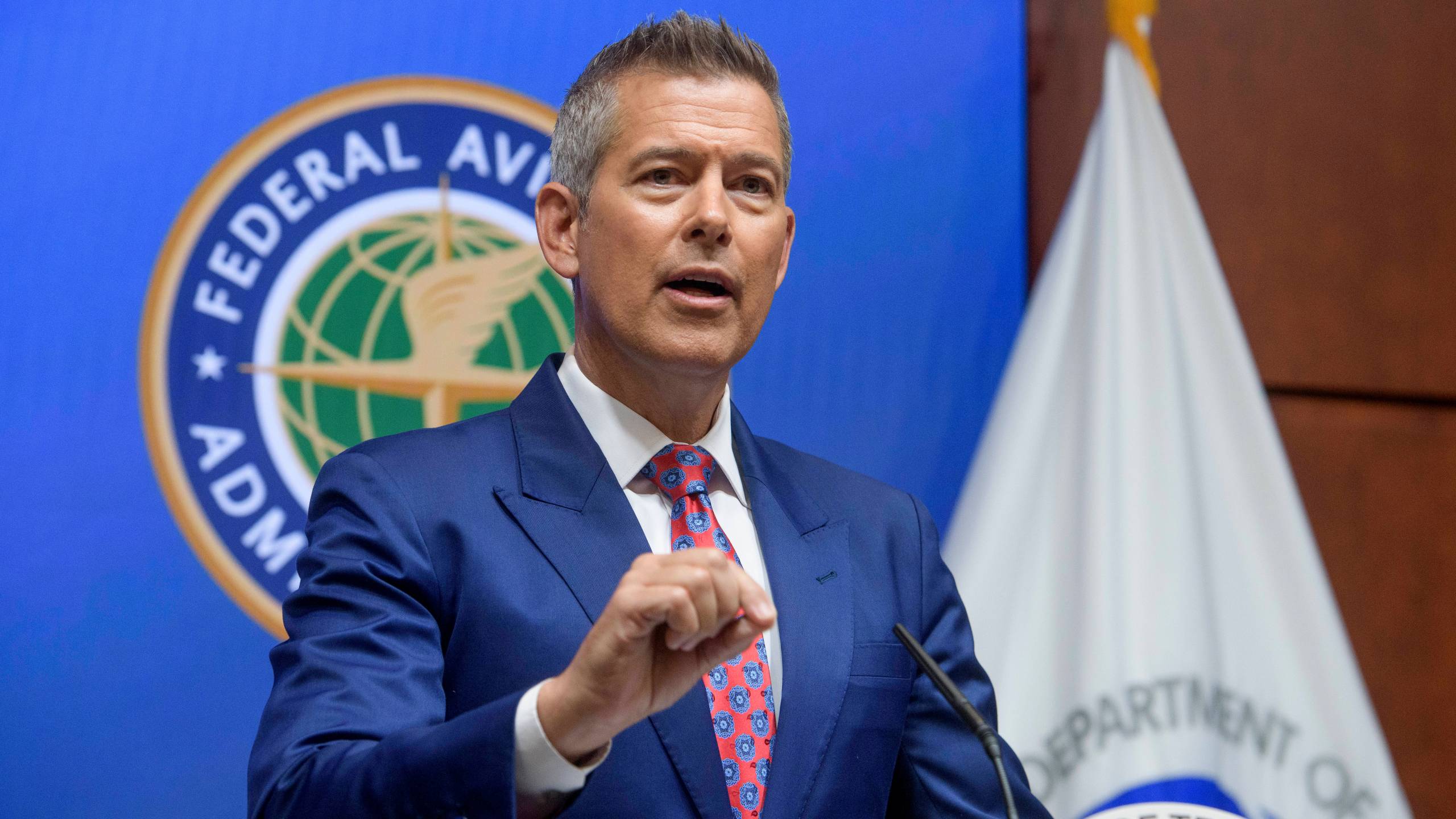 Sean Duffy speaks during a news conference