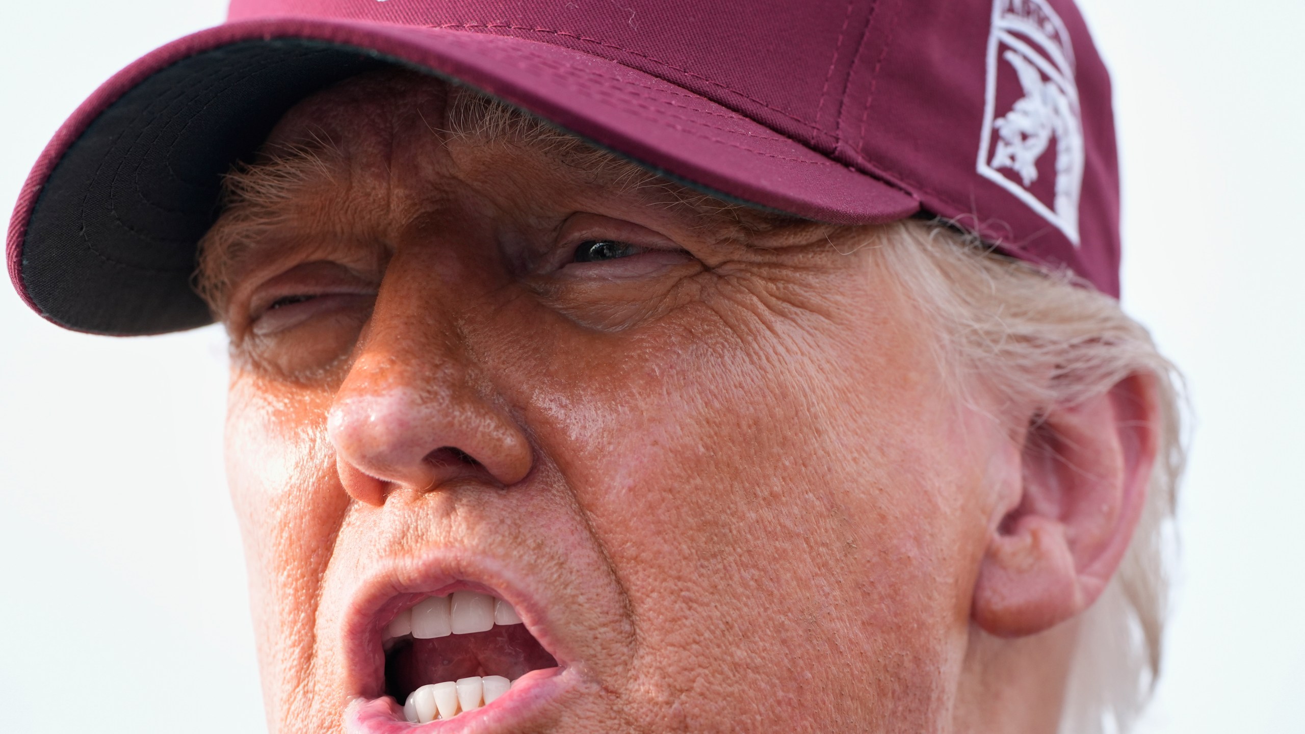 President Donald Trump speaks to reporters after arriving on Air Force One, Tuesday, June 10, 2025, at Joint Base Andrews, Md. (AP Photo/Alex Brandon)