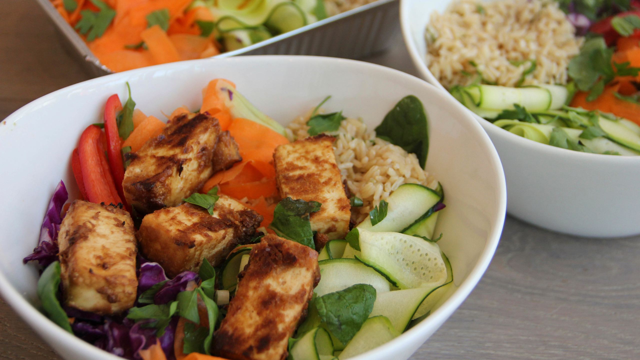 FILE - A Thai peanut, vegetable and tofu bowl is displayed for a photograph in Coronado, Calif., on April 29, 2017. (Melissa d'Arabian via AP, File)