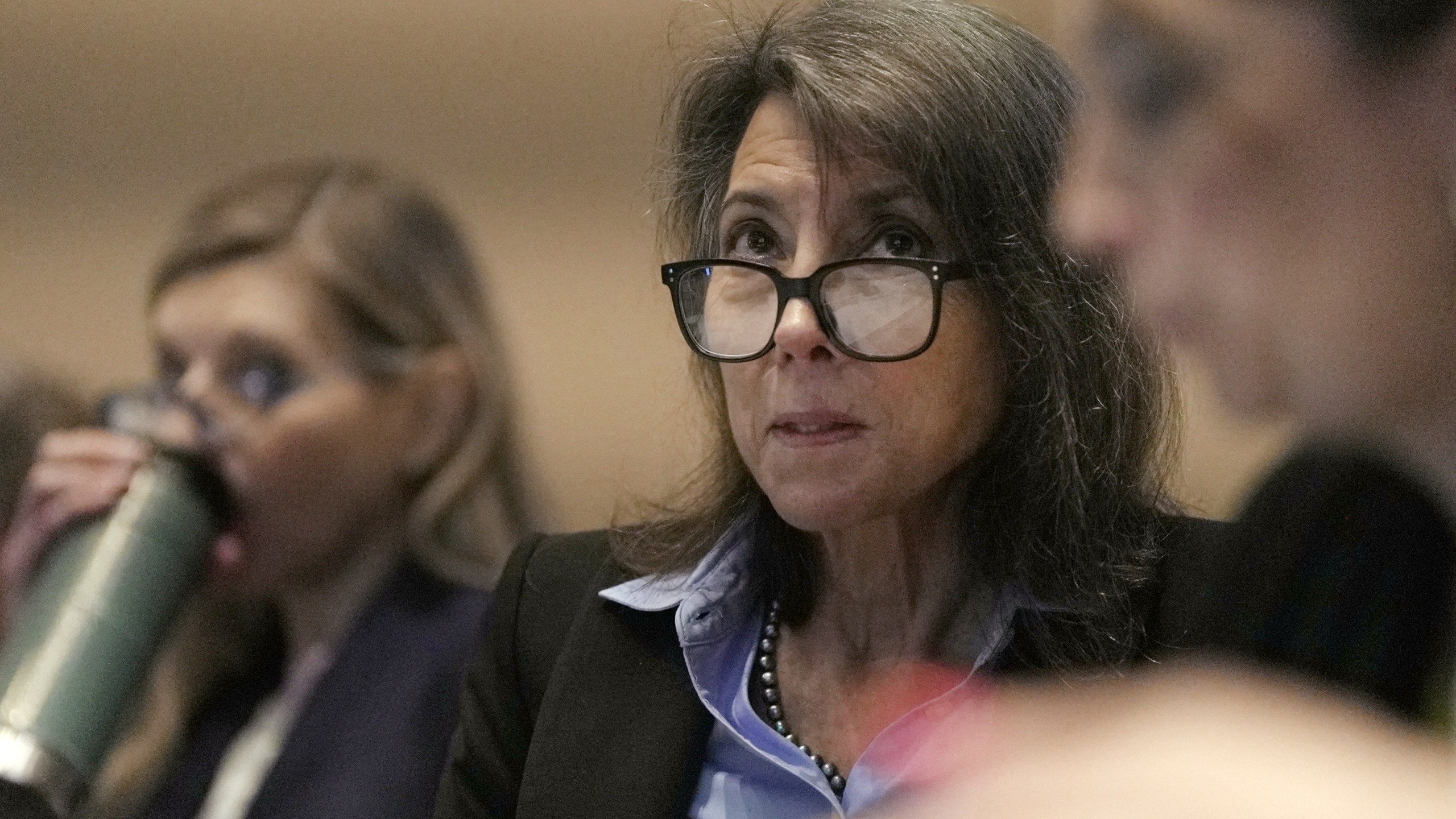 Lyn Redwood, a nurse practitioner who once ran the anti-vaccine group that Robert F. Kennedy Jr. founded, attends a meeting of the Advisory Committee on Immunization Practices at the Centers for Disease Control and Prevention in Atlanta on Thursday, June 26, 2025. (AP Photo/Shelby Lum)