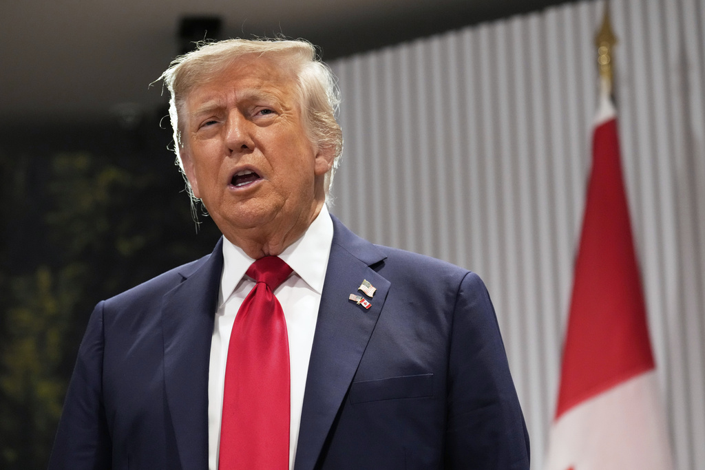 Trump speaks at the G7 summit