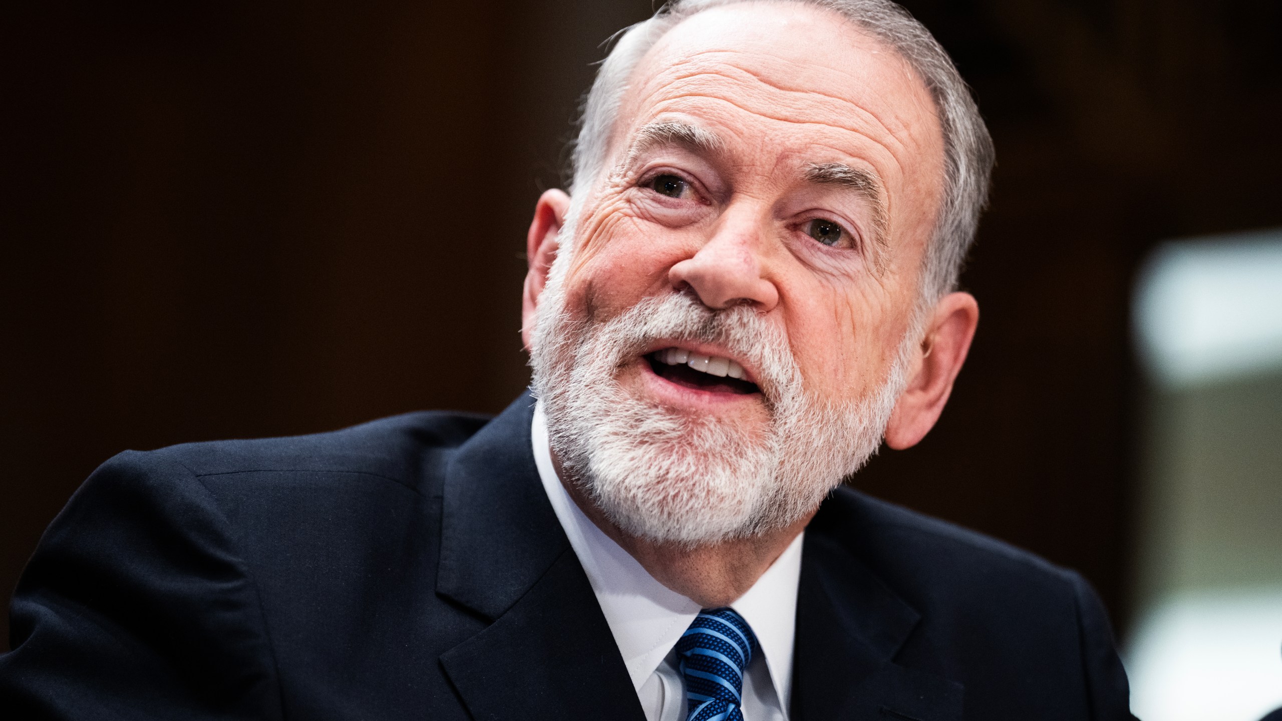 Mike Huckabee testifies during his Senate Foreign Relations Committee