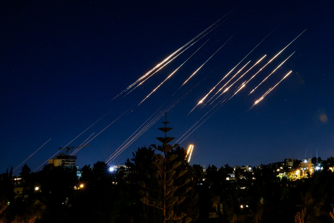 Missiles in the night sky