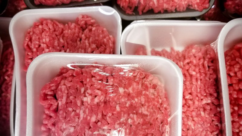 Four packages of ground beef