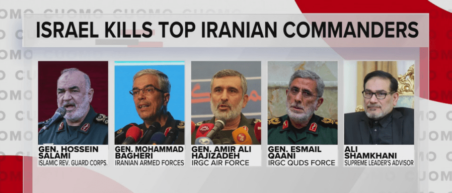 Maj. Gen. Gholamali Rashid was head of the IRGC’s Khatam al Anbia headquarters. He previously served as deputy chief of staff of the Iranian Armed Forces and fought for Iran during the 1980s war with Iraq. Gen. Hossein Salami was commander-in-chief of Iran’s elite Revolutionary Guards Corps, or IRGC. Iran’s Supreme Leader Ayatollah Ali Khamenei appointed Salami, who was born in 1960, as head of the IRGC in 2019. Gen. Mohammad Bagheri was a former IRGC commander. He was chief of staff of Iran’s armed forces from 2016. Born in 1960, Bagheri joined the Guards during the Iran-Iraq war of the 1980s. Commander Amir Ali Hajizadeh: Hajizadeh was the head of the Revolutionary Guards’ Aerospace Force. Israel has identified him as the central figure responsible for directing aerial attacks against its territory. In 2020, Hajizadeh took responsibility for the downing of a Ukrainian passenger plane, which occurred shortly after Iran launched missile strikes on U.S. targets in Iraq in retaliation for the U.S. drone strike that killed Qassem Soleimani.